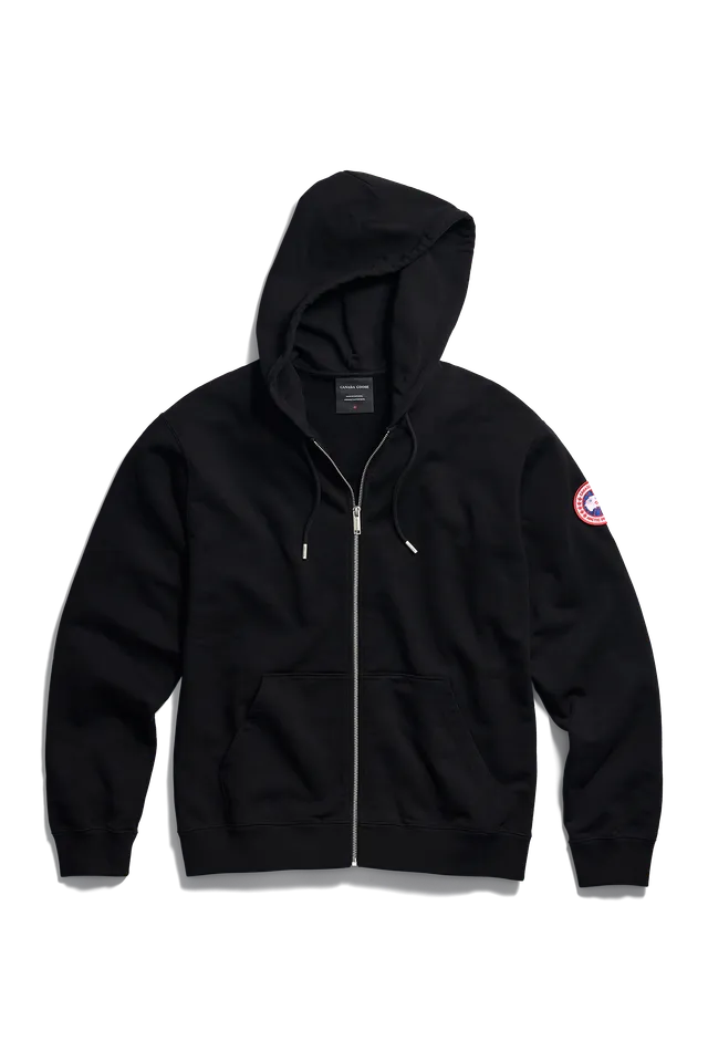 canada-goose-loon-hoodie-zip-sweat-homme-noir-capuche image 1