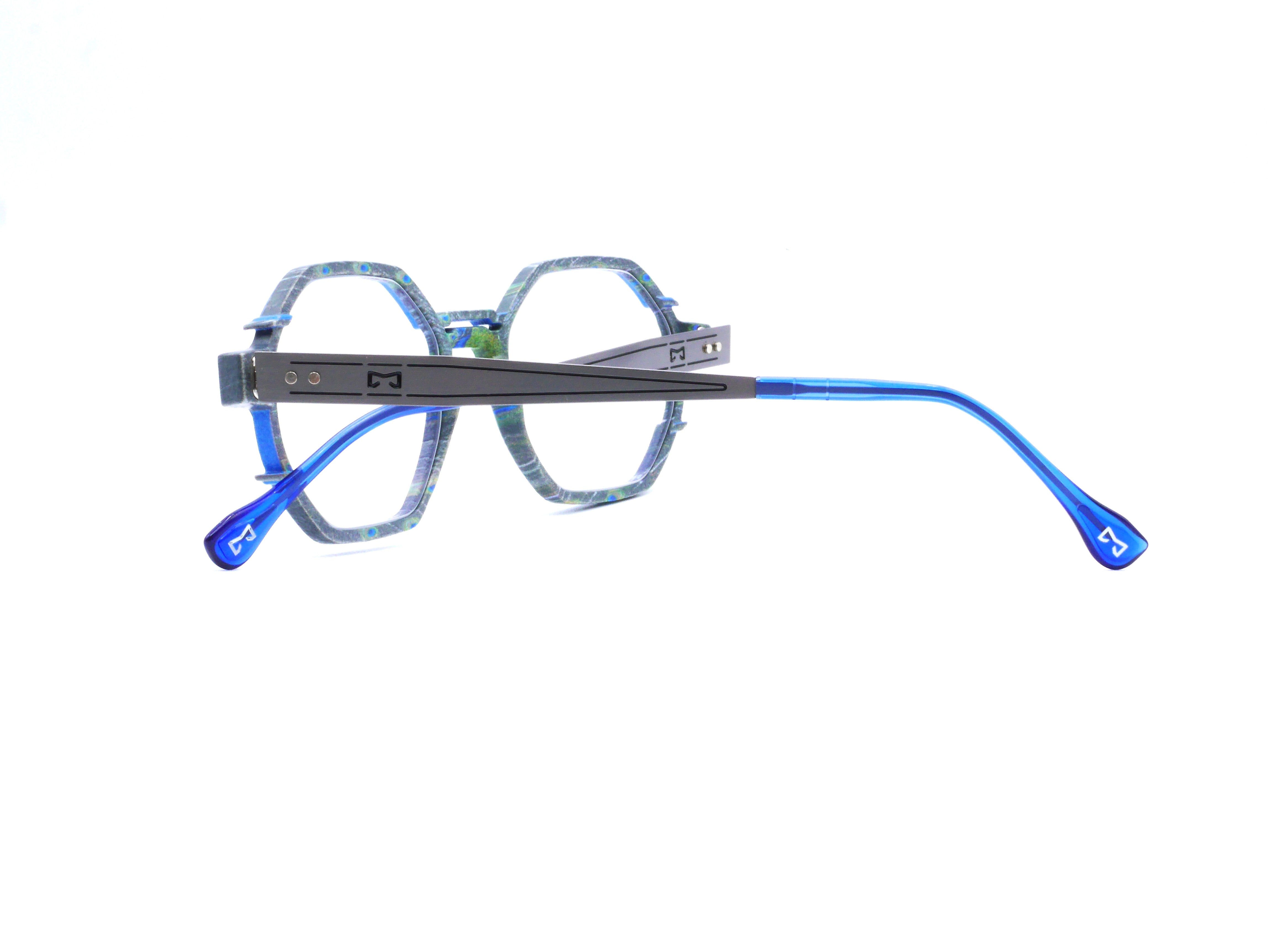 monarc-optic-beryllium-paon-monture-lunettes-gris-bleu-vert-12g image 8
