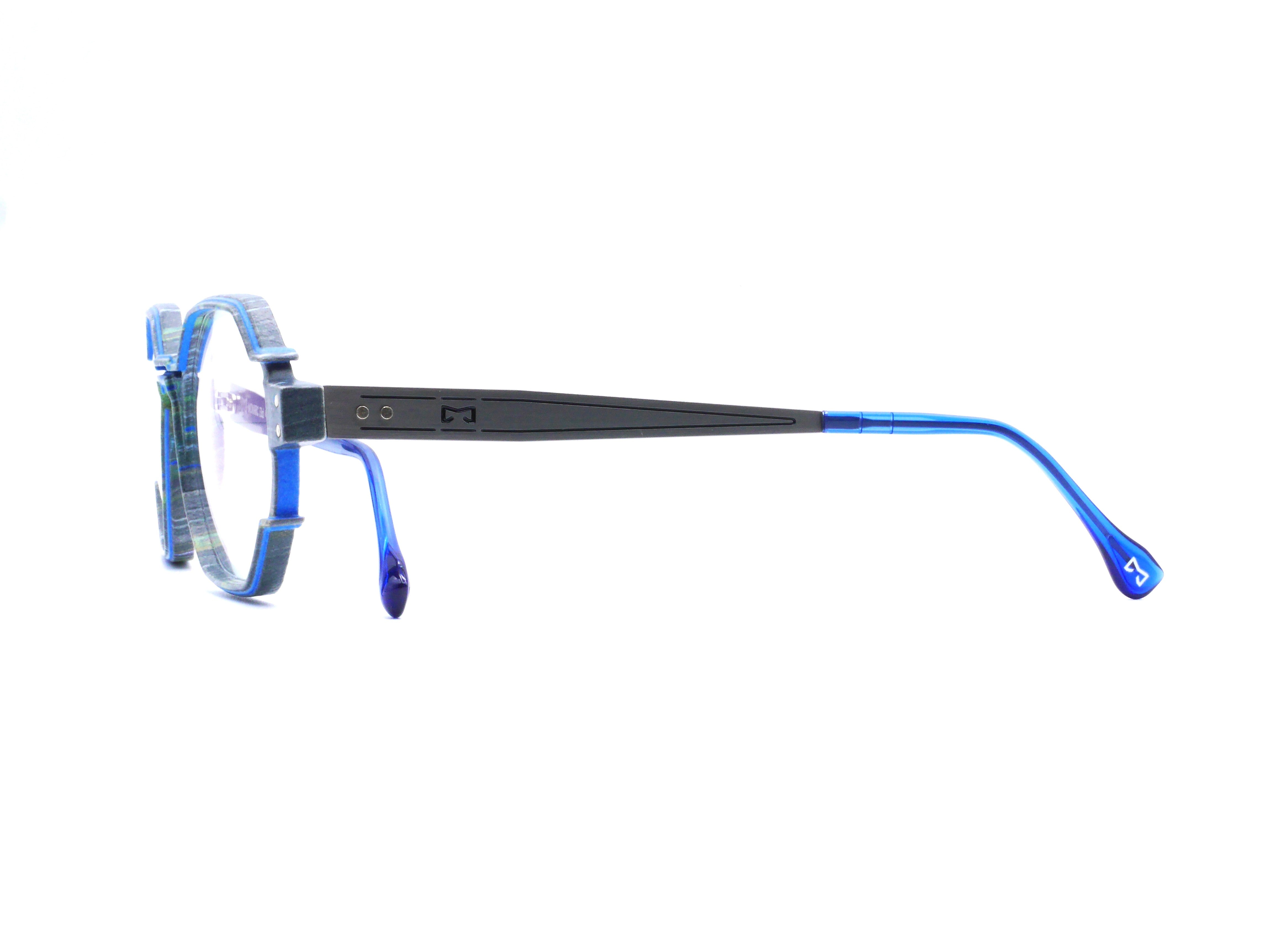 monarc-optic-beryllium-paon-monture-lunettes-gris-bleu-vert-12g image 6