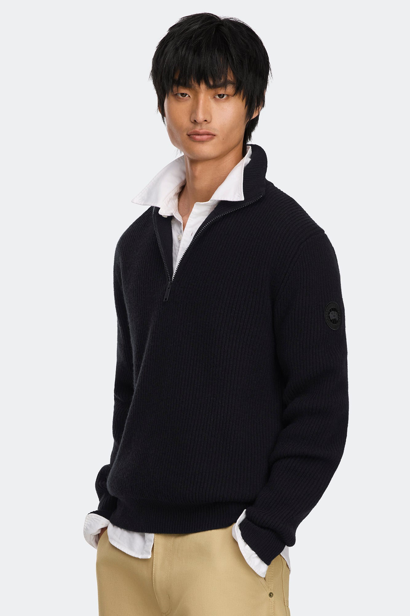 canada-goose-mckinney-7643mt-pull-tricot-zip-noir-homme image 3