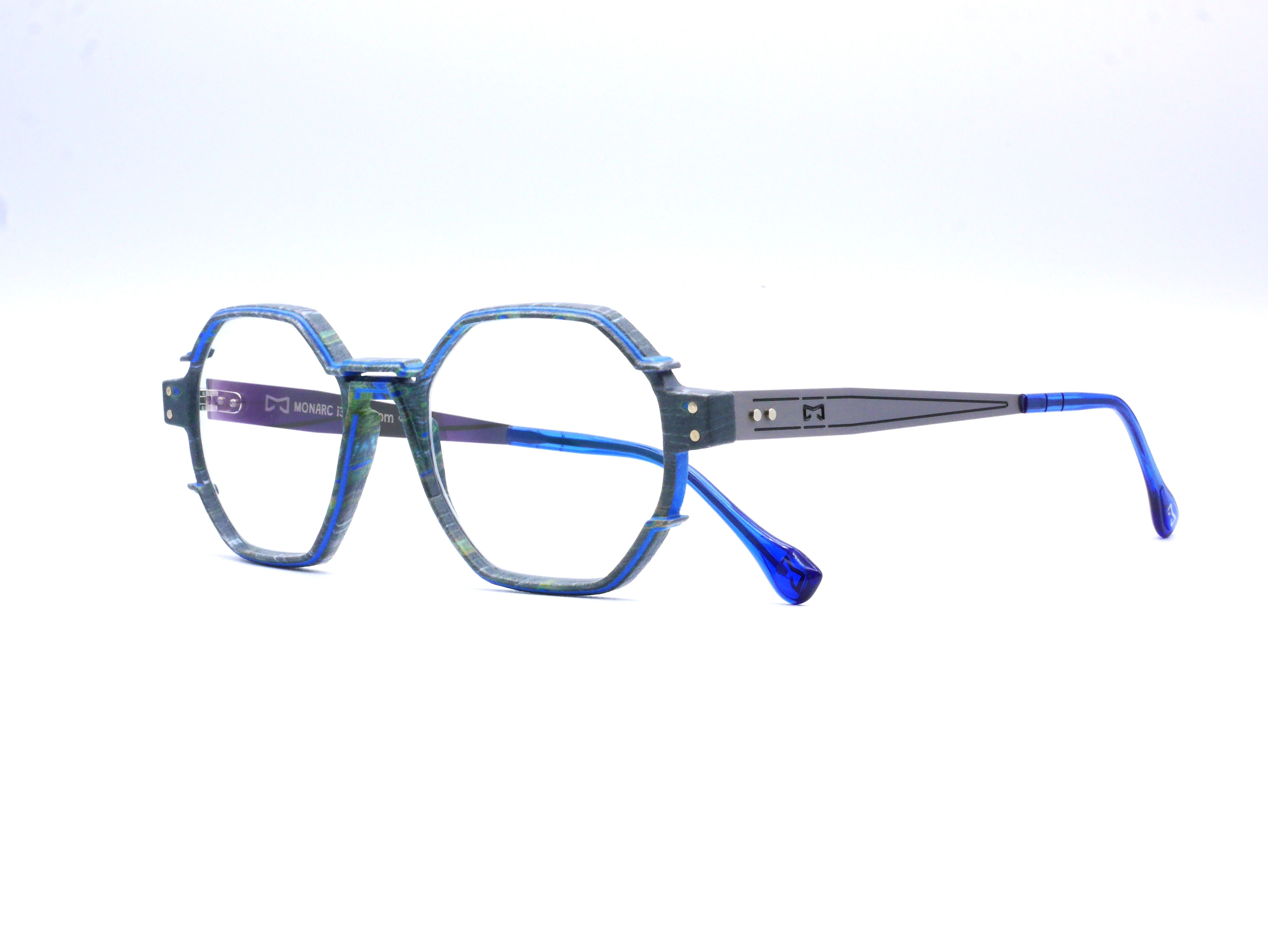 monarc-optic-beryllium-paon-monture-lunettes-gris-bleu-vert-12g image 5