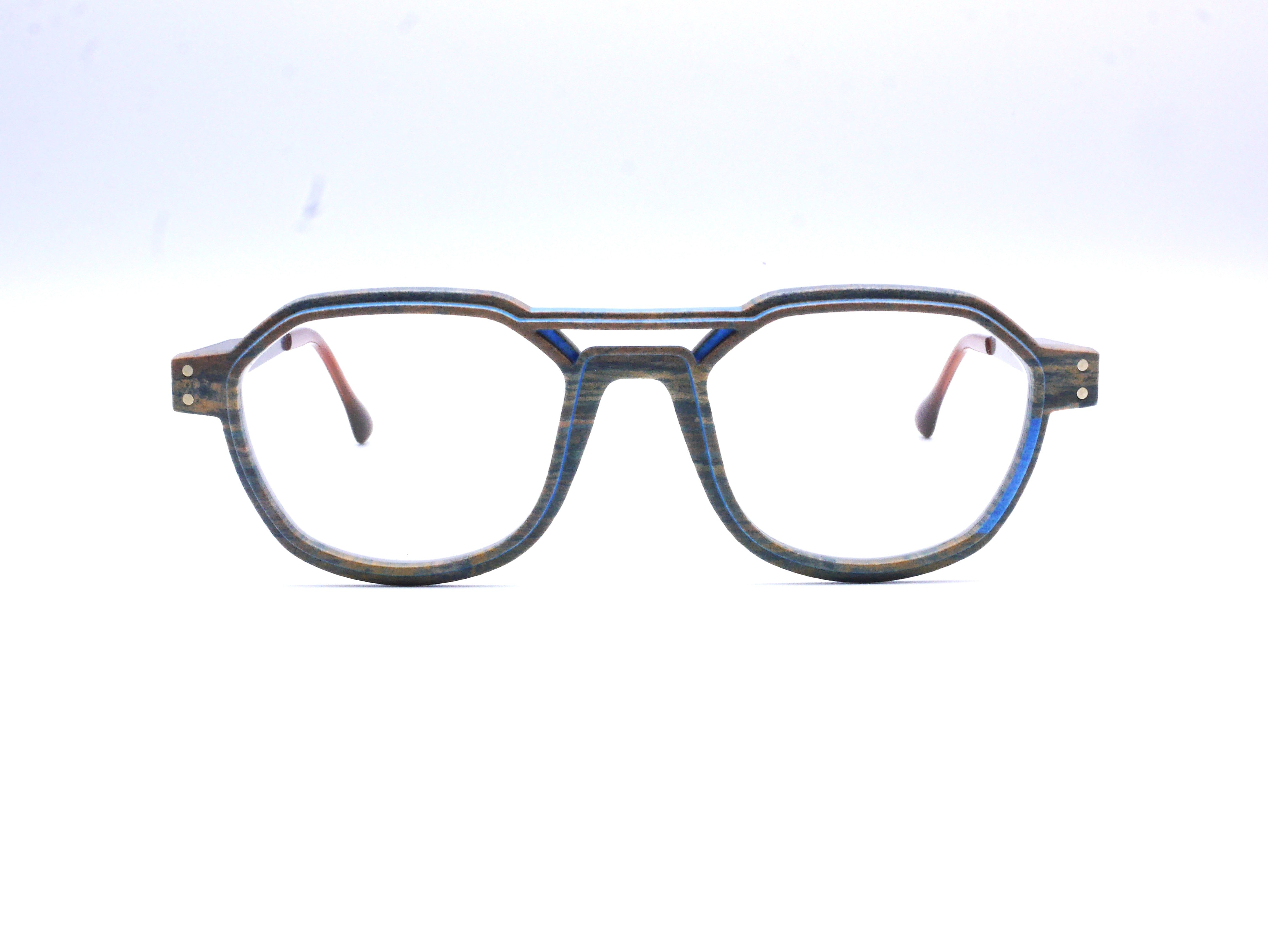 monarc-optic-hydrogen-carrelet-monture-lunettes-marron-bleu-12g image 1