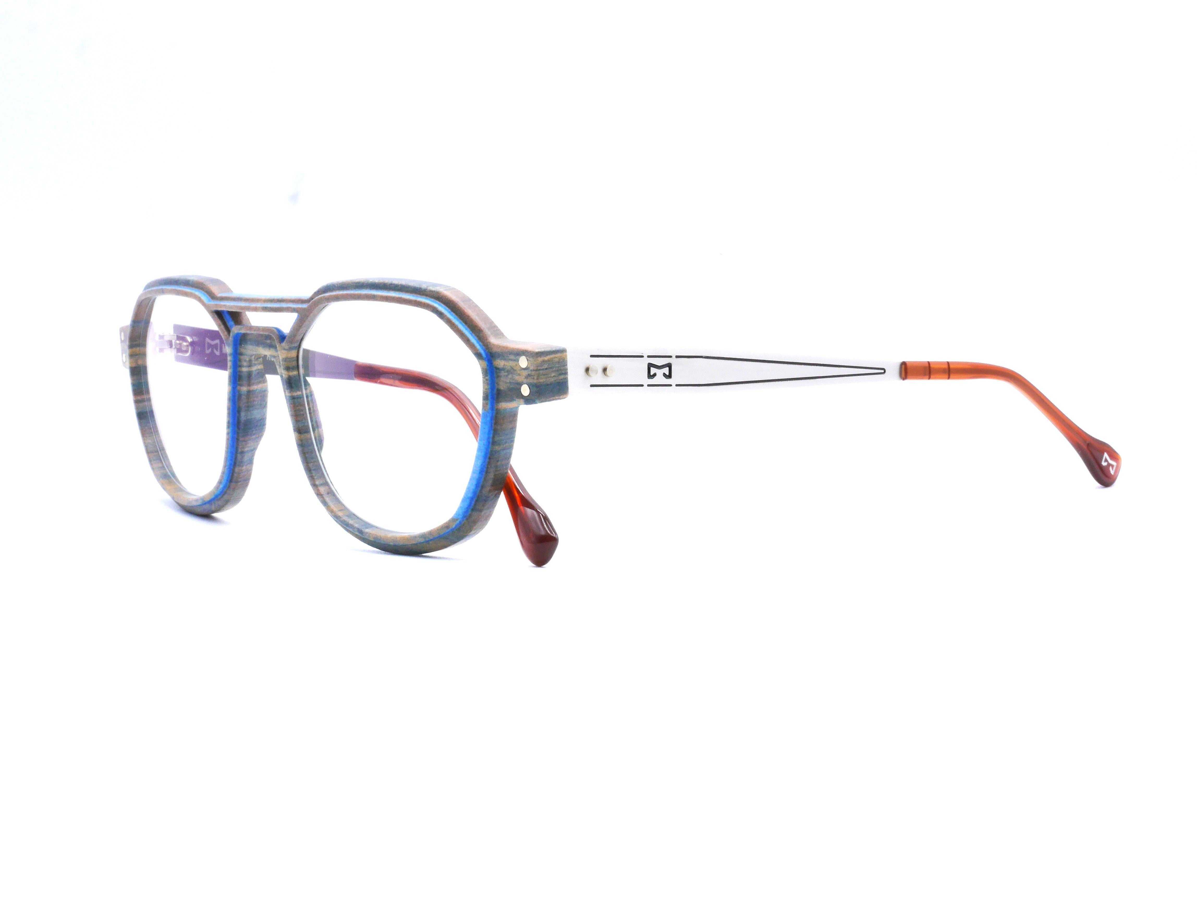 monarc-optic-hydrogen-carrelet-monture-lunettes-marron-bleu-12g image 4