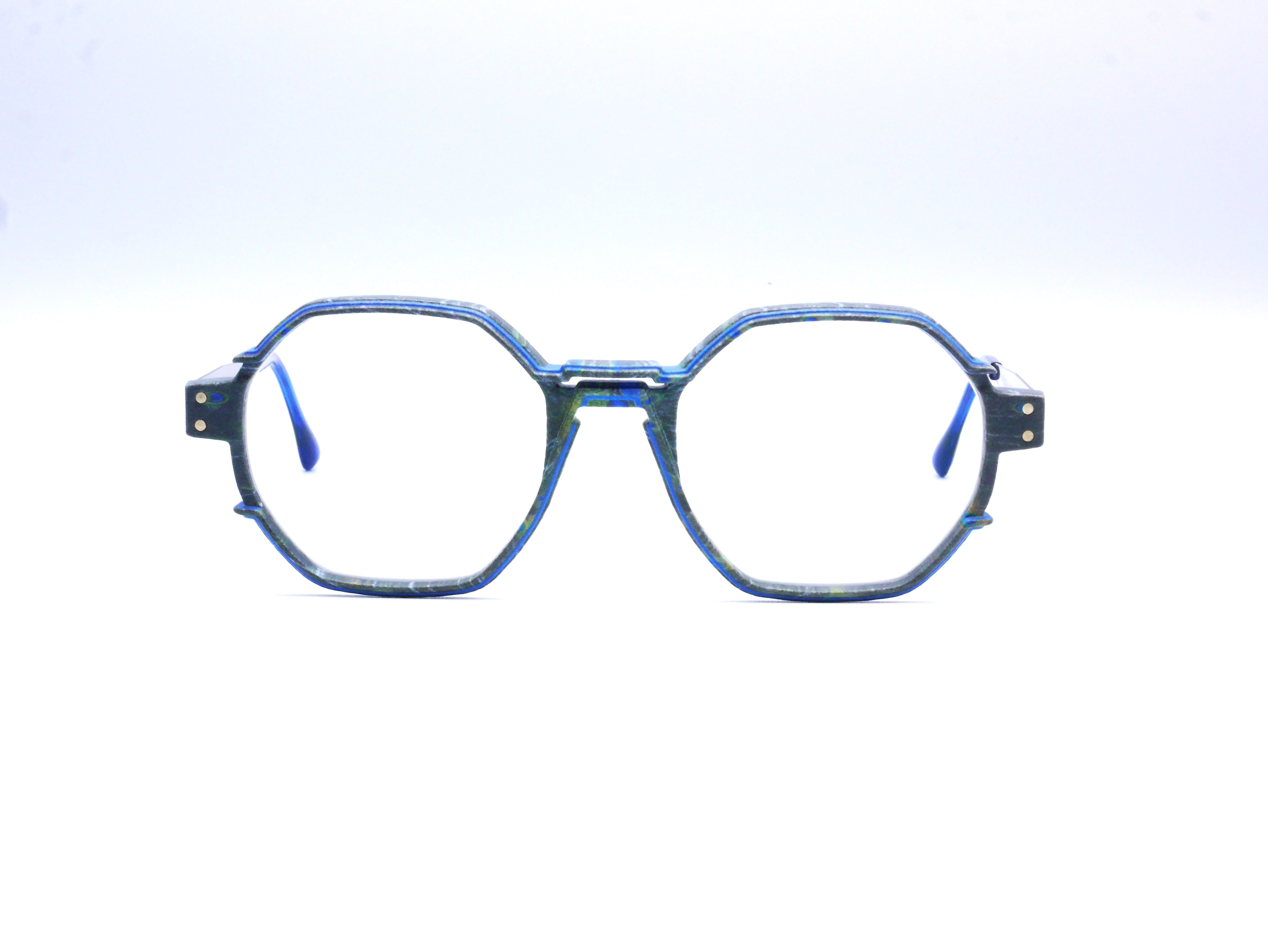 monarc-optic-beryllium-paon-monture-lunettes-gris-bleu-vert-12g image 1