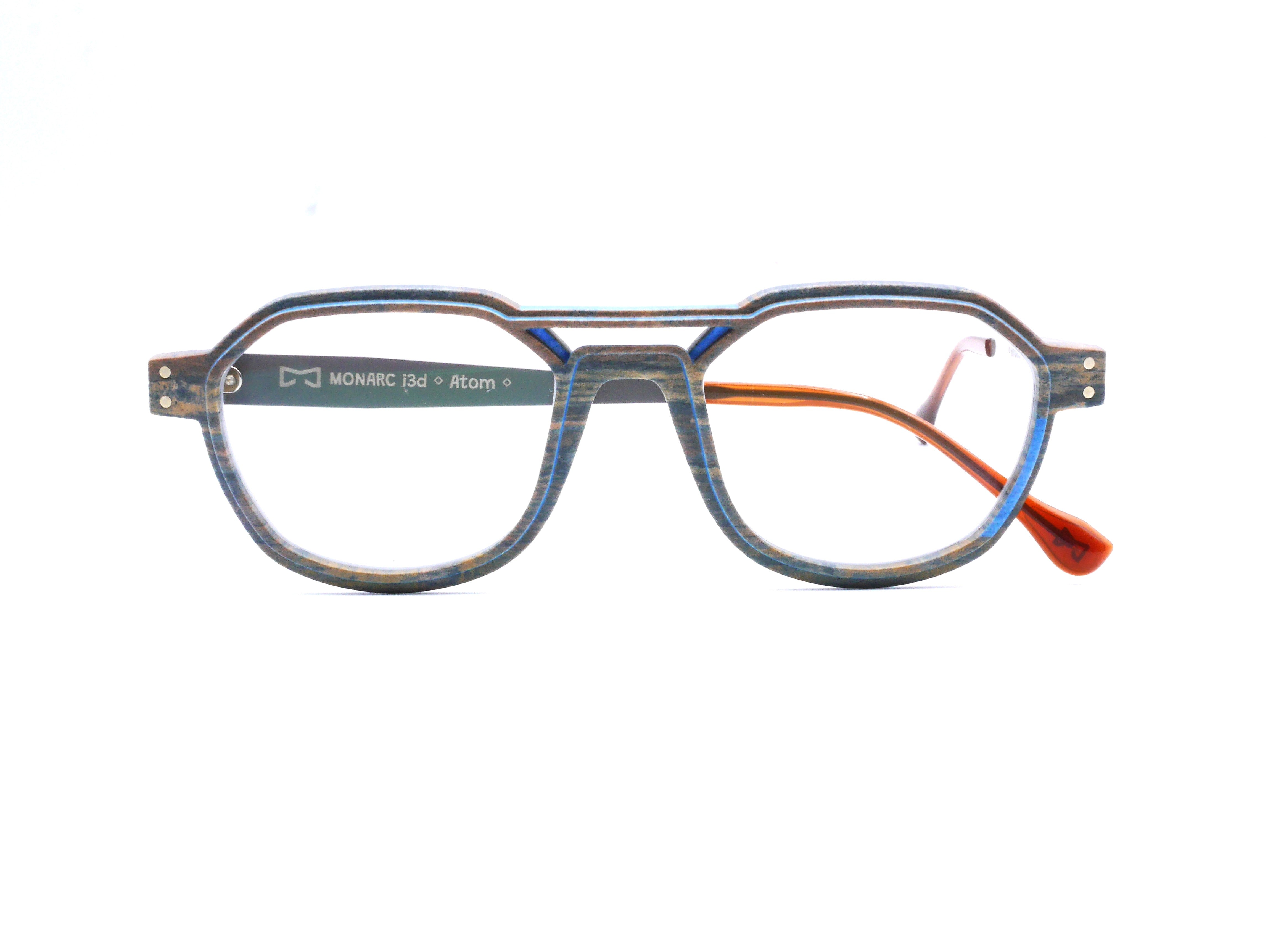 monarc-optic-hydrogen-carrelet-monture-lunettes-marron-bleu-12g image 2